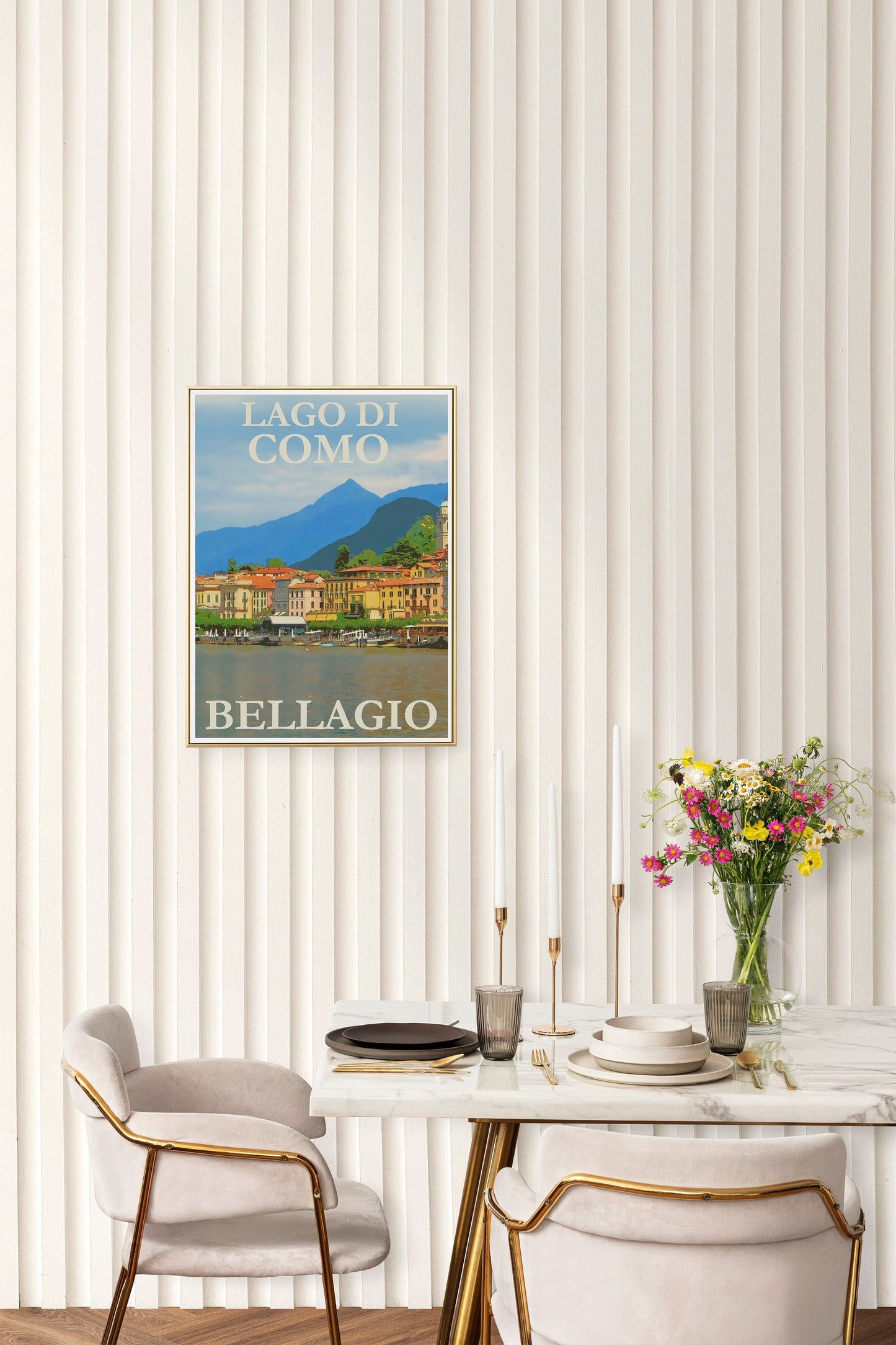 Lake Como Italy Travel Poster Print Wall Hanging Decor