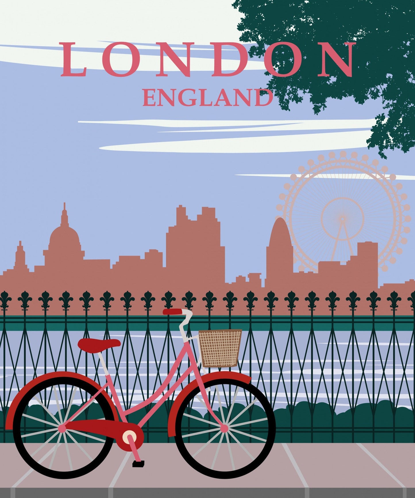 London Travel Poster Print Wall Hanging Decor