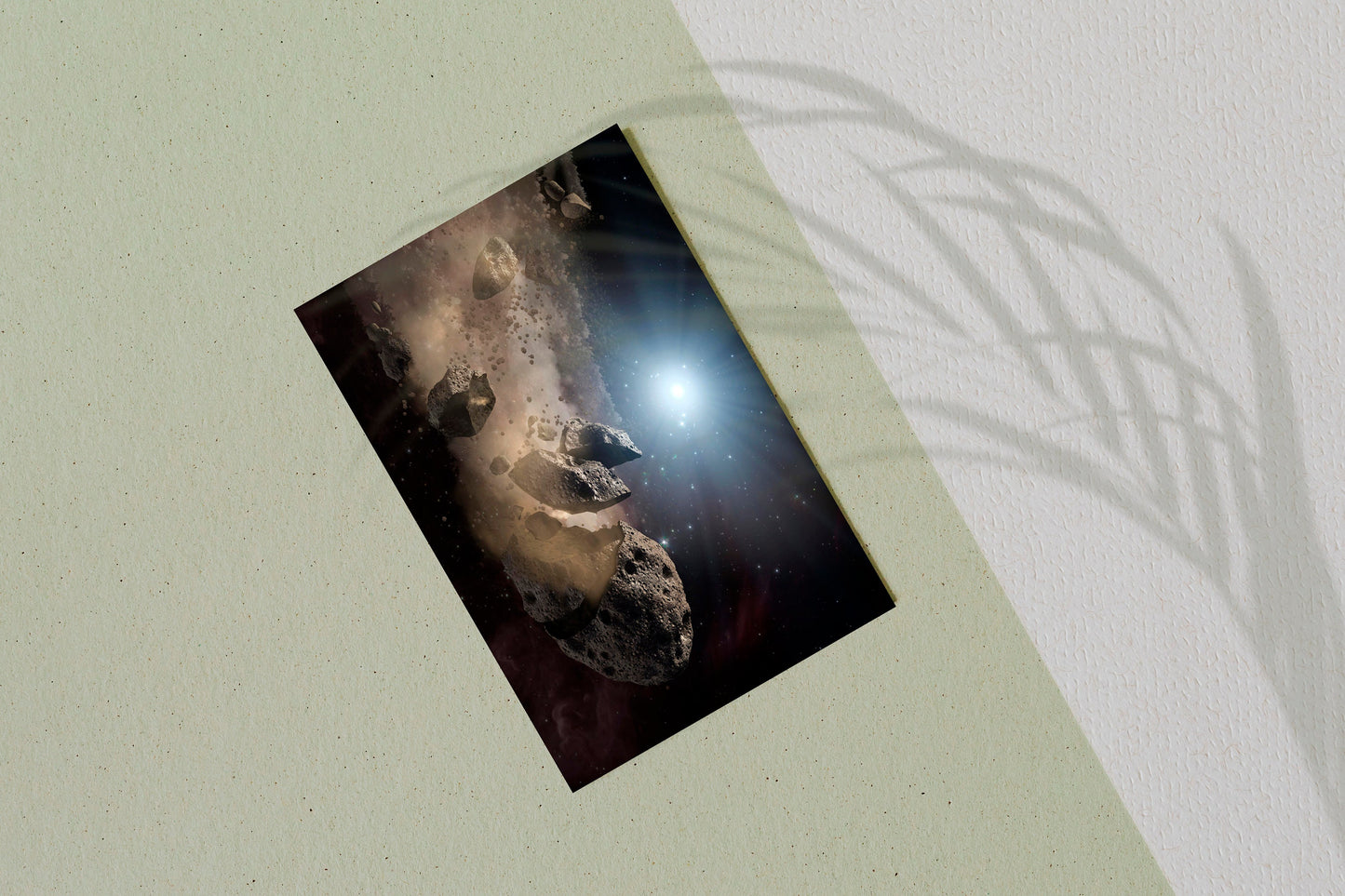 Asteroids and Stars Space Poster Print Wall Hanging Decor