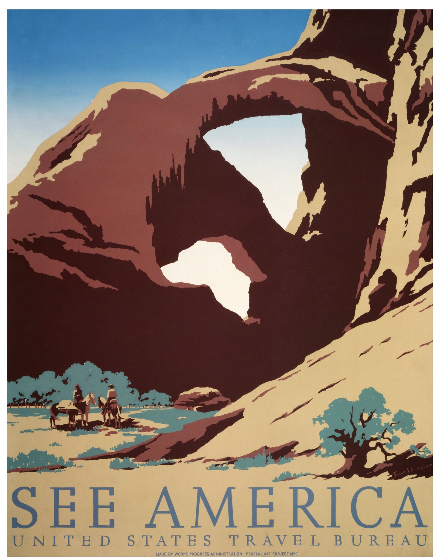 Vintage See America WPA Travel Poster Print Wall Hanging Decor