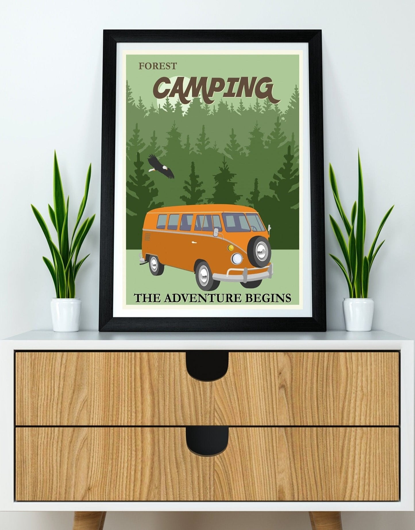 Camping Poster Print Wall Hanging Decor