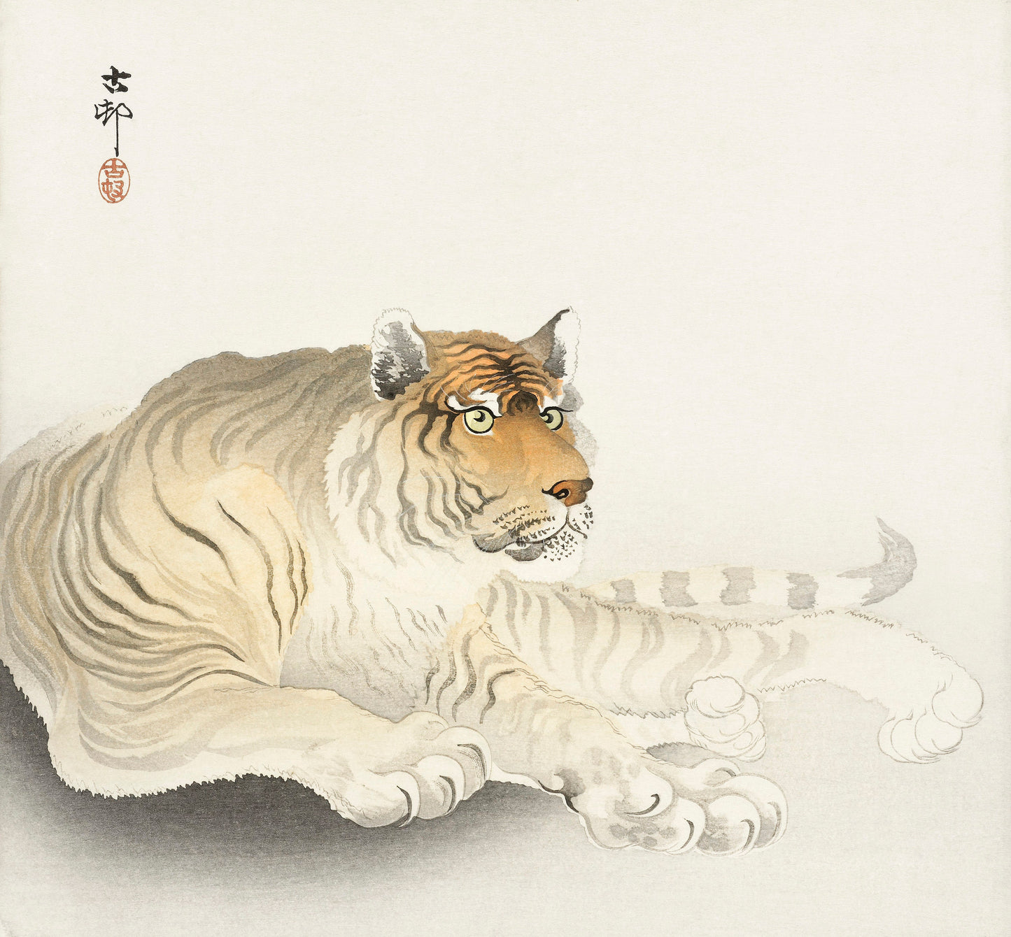 Tiger by Ohara Koson Japanese Art Print Poster Wall Hanging Decor A4 A3 A2