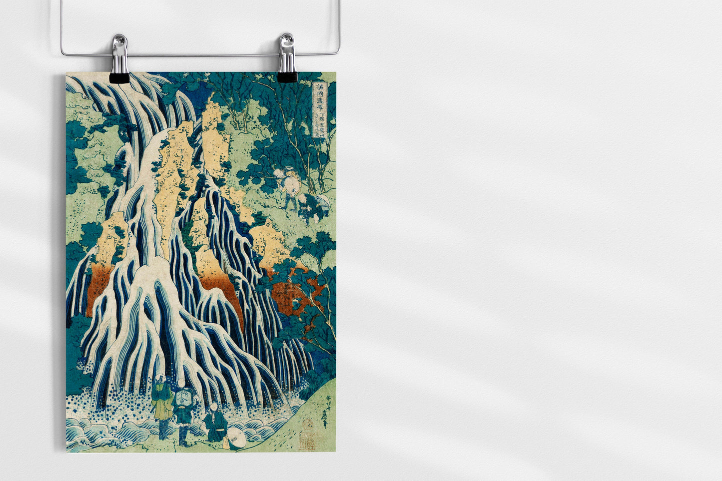 Kirifuri Falls at Mount Kurokami in Shimosuke and sightseers by Katsushika Hokusai Japanese Art Print Poster Wall Hanging Decor A4 A3 A2