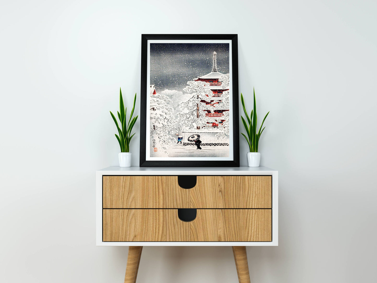 Snow at Asakusa, Yedo, Musashi Province by Hiroaki Takahashi Japanese Art Print Poster Wall Hanging Decor A4 A3 A2