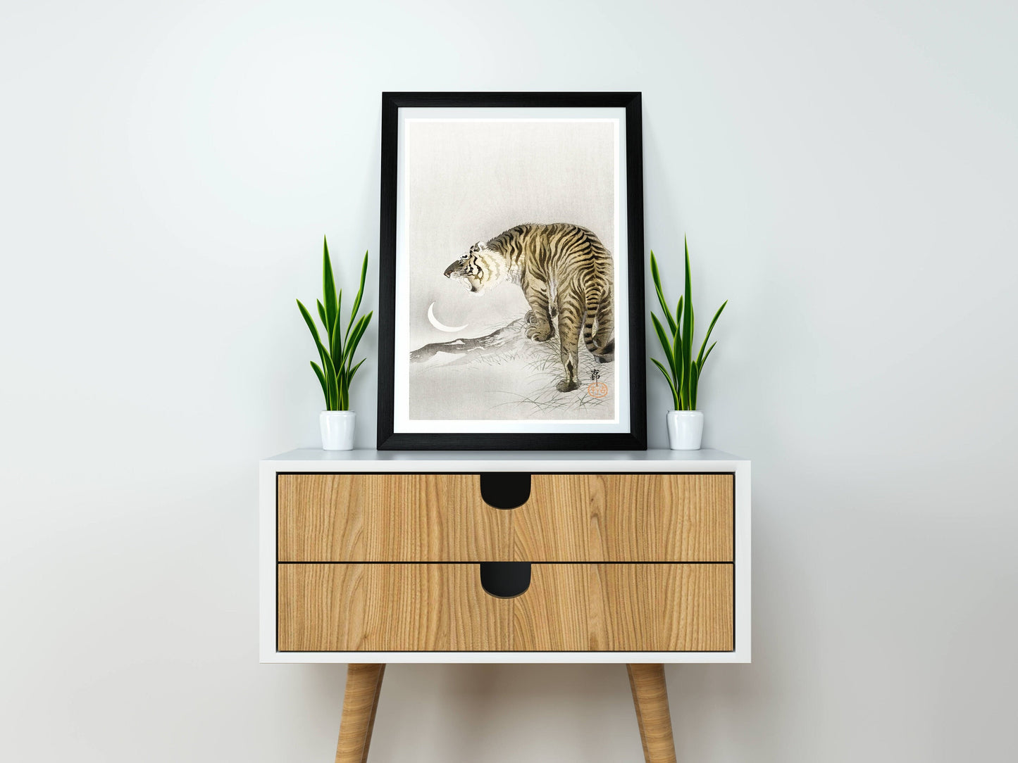 Roaring tiger by Ohara Koson Japanese Art Print Poster Wall Hanging Decor A4 A3 A2