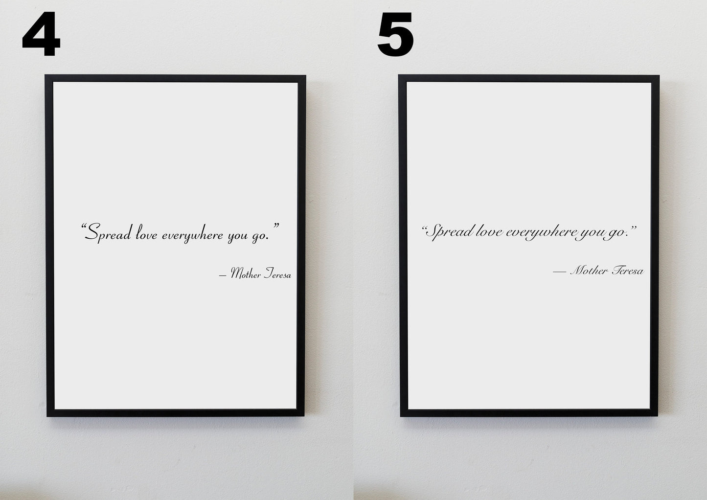 Inspirational Loving Quote by Mother Teresa Print with different font options