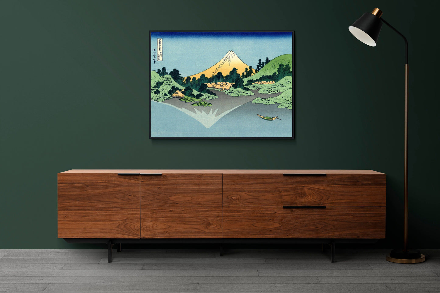 The Fuji reflects in Lake Kawaguchi by Katsushika Hokusai Japanese Art Print Poster Wall Hanging Decor A4 A3 A2