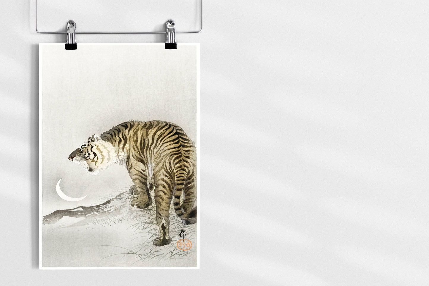 Roaring tiger by Ohara Koson Japanese Art Print Poster Wall Hanging Decor A4 A3 A2