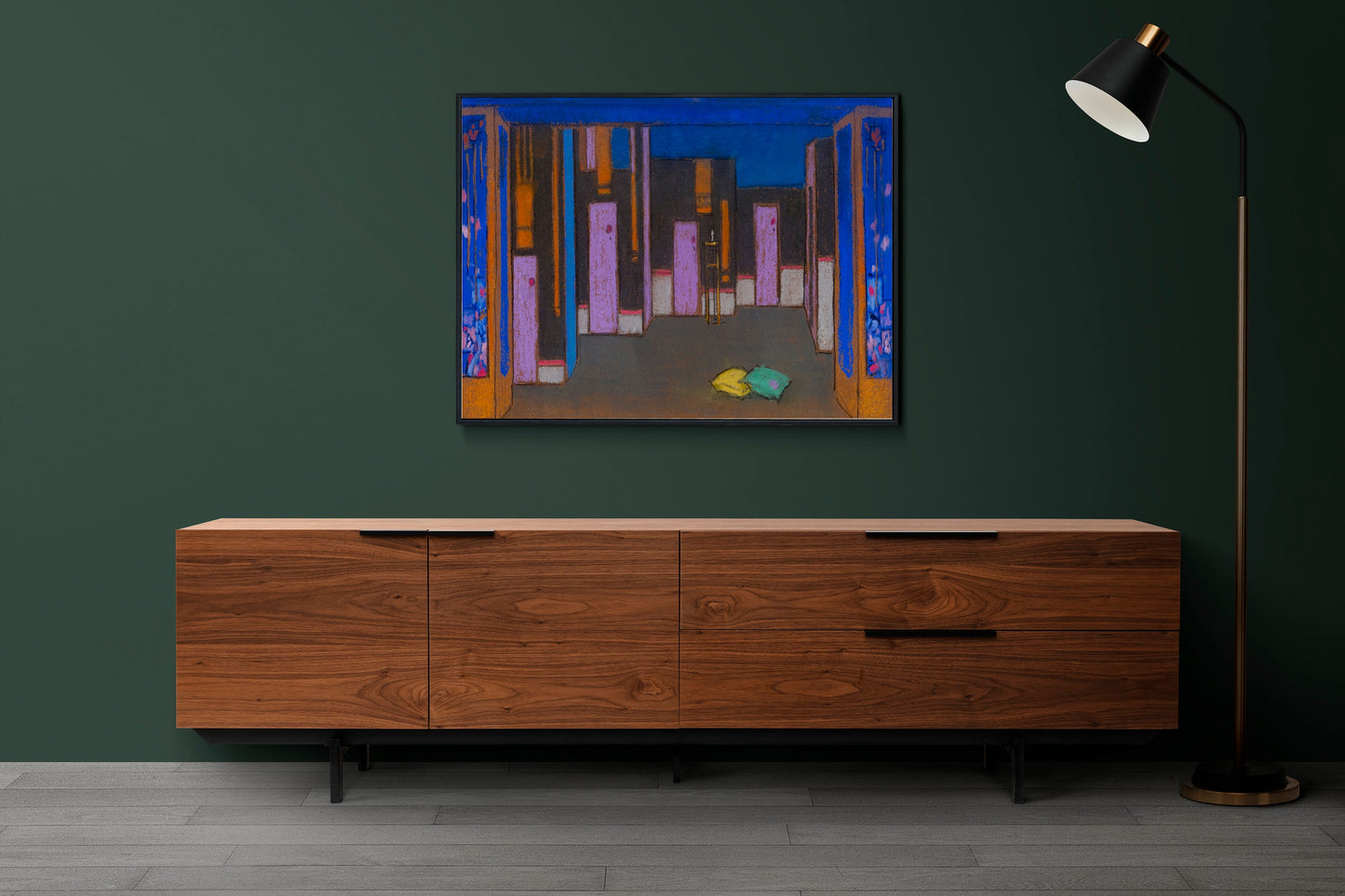 Hall with Doors by William Penhallow Henderson Painting Poster Illustration Print Wall Hanging Decor A4 A3 A2