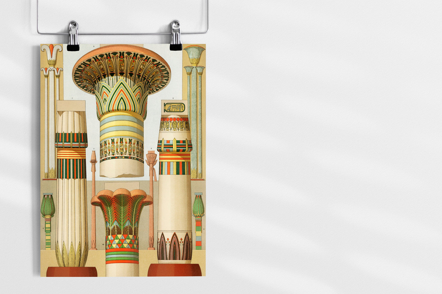 Egyptian pattern from L'ornement Polychrome by Albert Racinet Illustration Poster Print Wall Hanging Decor A4 A3 A2