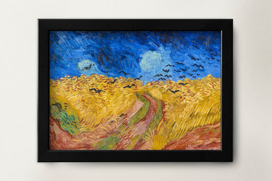 Wheatfield with Crows by Vincent van Gogh Poster Illustration Print Wall Hanging Decor A4 A3 A2
