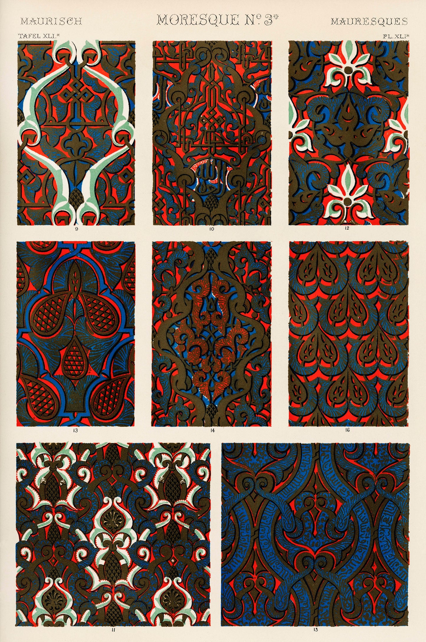 Abstract Patterns Illustration by Owen Jones Poster Print Wall Hanging Decor A4 A3 A2