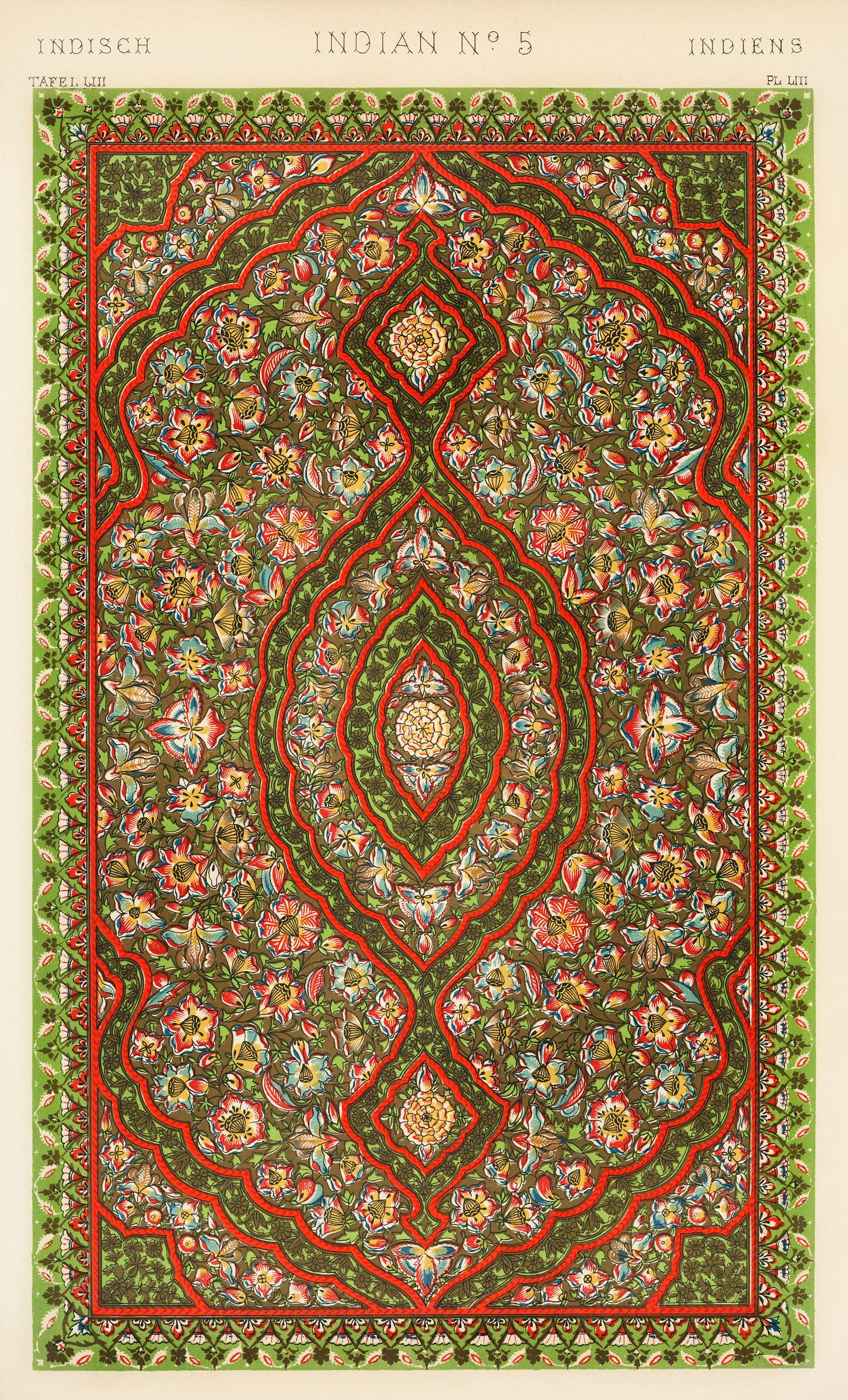 Indian Style Abstract Patterns Illustration by Owen Jones Poster Print Wall Hanging Decor A4 A3 A2
