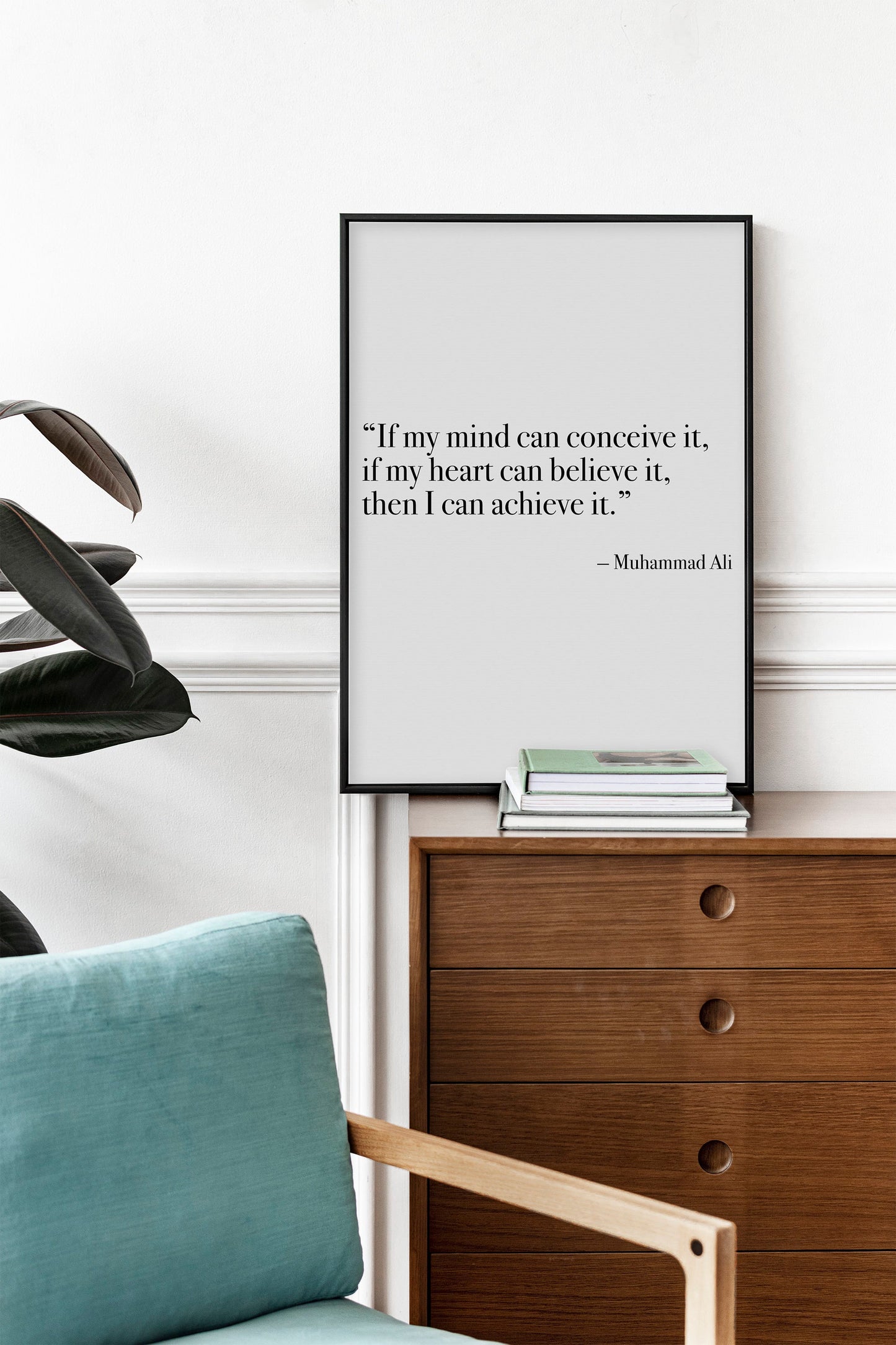 Inspirational Motivational Quote by Muhammad Ali Poster with multiple font options