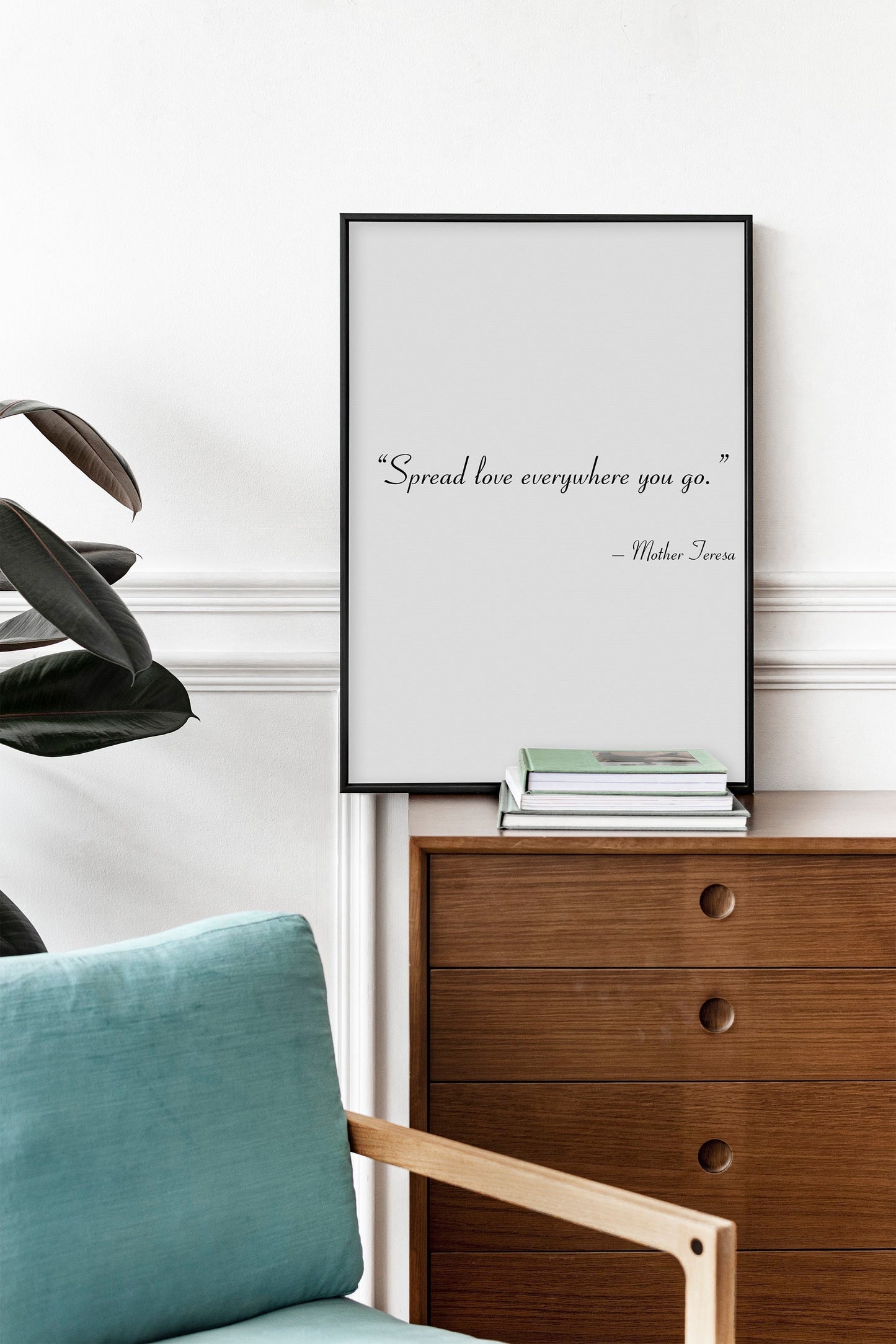 Inspirational Loving Quote by Mother Teresa Print with different font options
