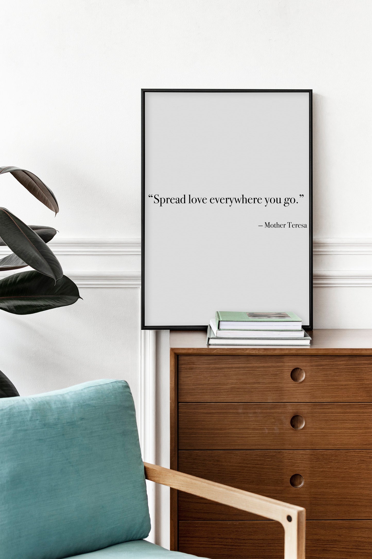 Inspirational Loving Quote by Mother Teresa Print with different font options