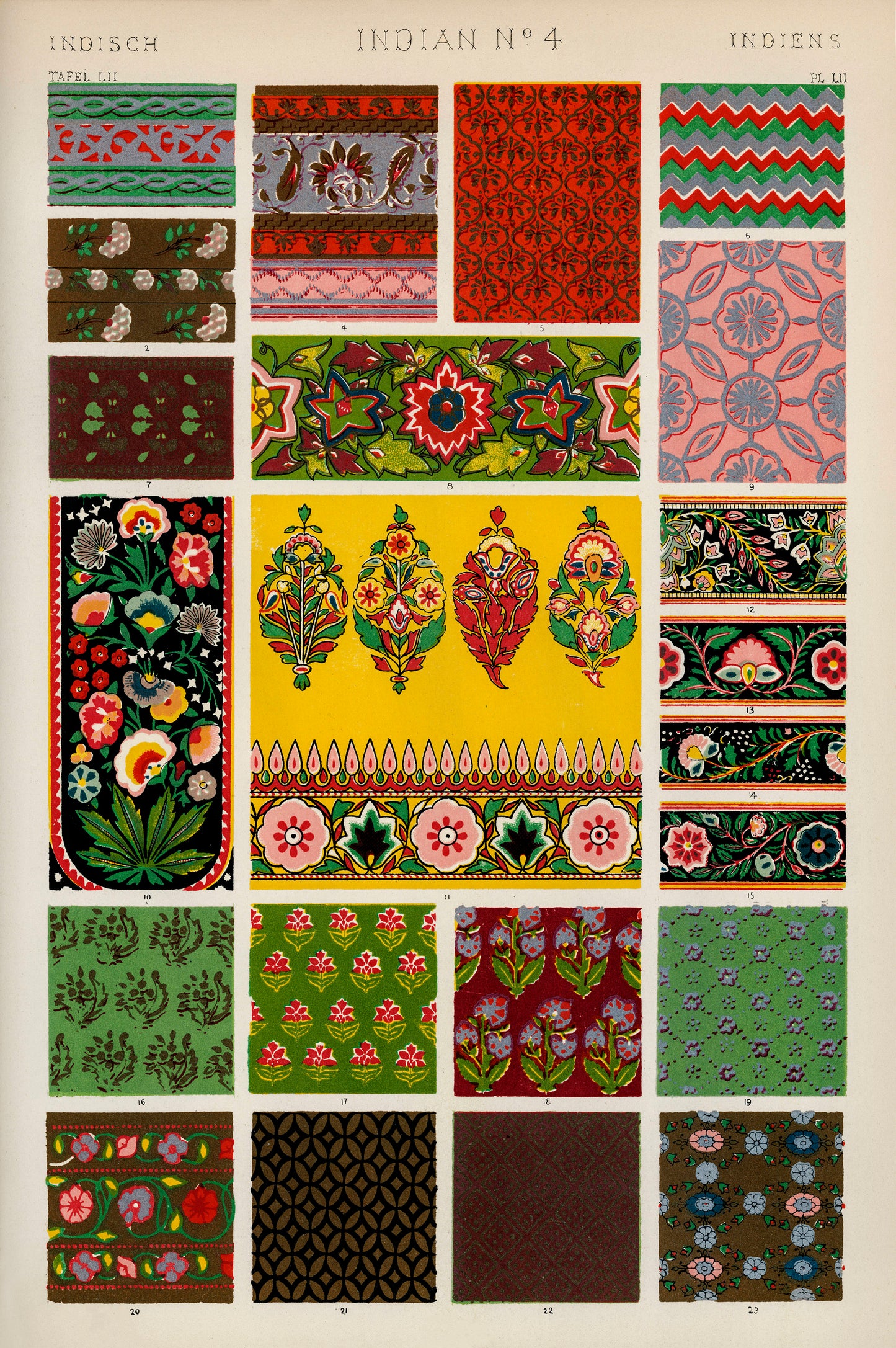 Floral Patterns Illustration by Owen Jones Poster Print Wall Hanging Decor A4 A3 A2