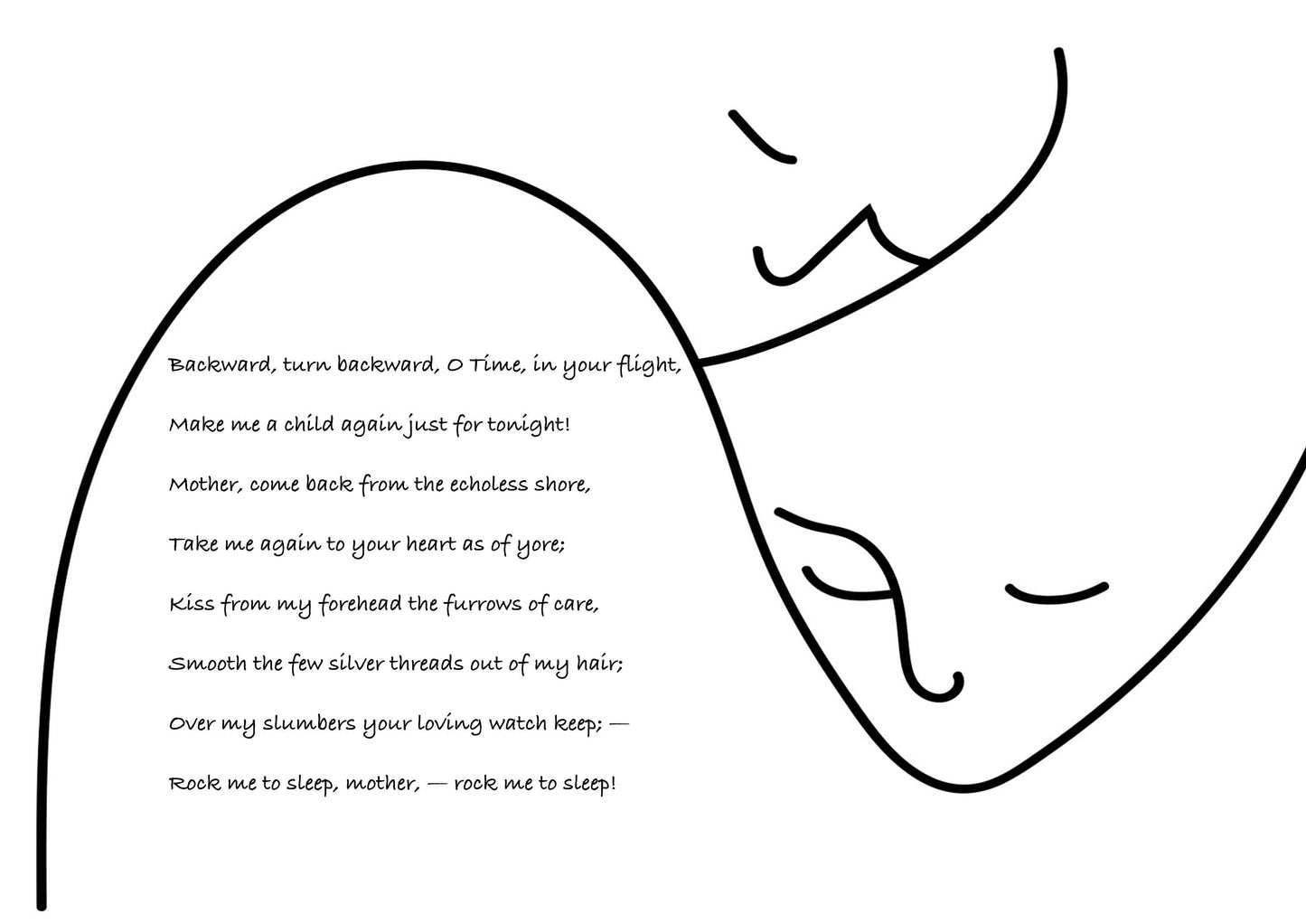 Rock Me to Sleep Poem, Grief Poem, Sad Poem, Poem for Mum, Gift for Mum, Gift from Children, Unique Gift, Print Poster A4 A3 custom fonts