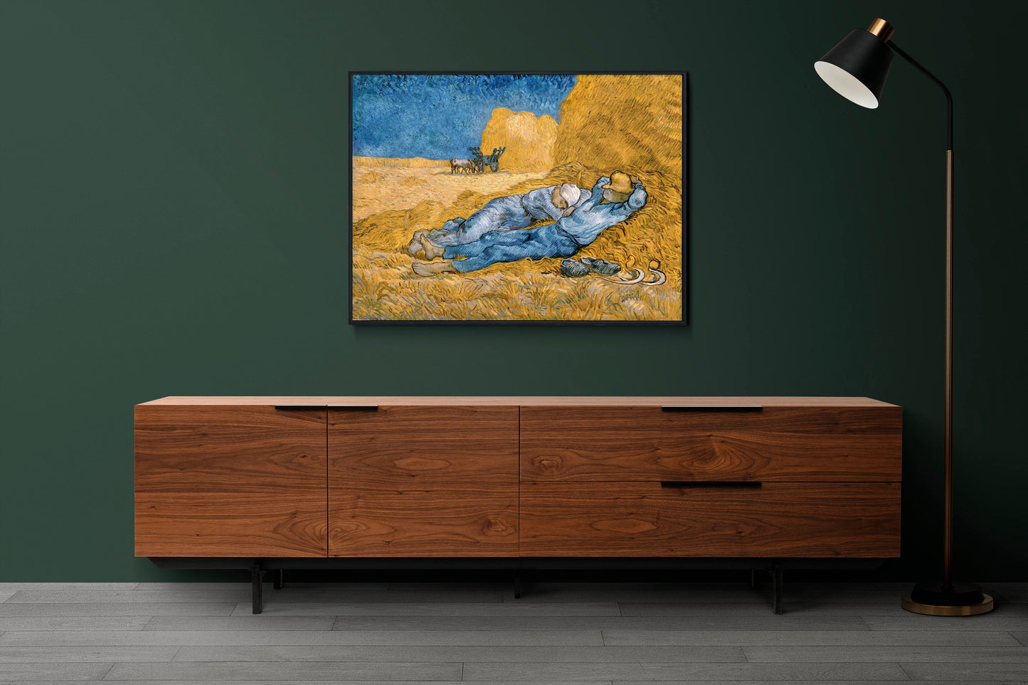 The Siesta by Vincent van Gogh Poster Illustration Print Wall Hanging Decor A4 A3 A2