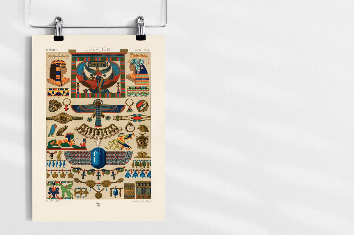 Egyptian pattern from L'ornement Polychrome by Albert Racinet Illustration Poster Print Wall Hanging Decor A4 A3 A2