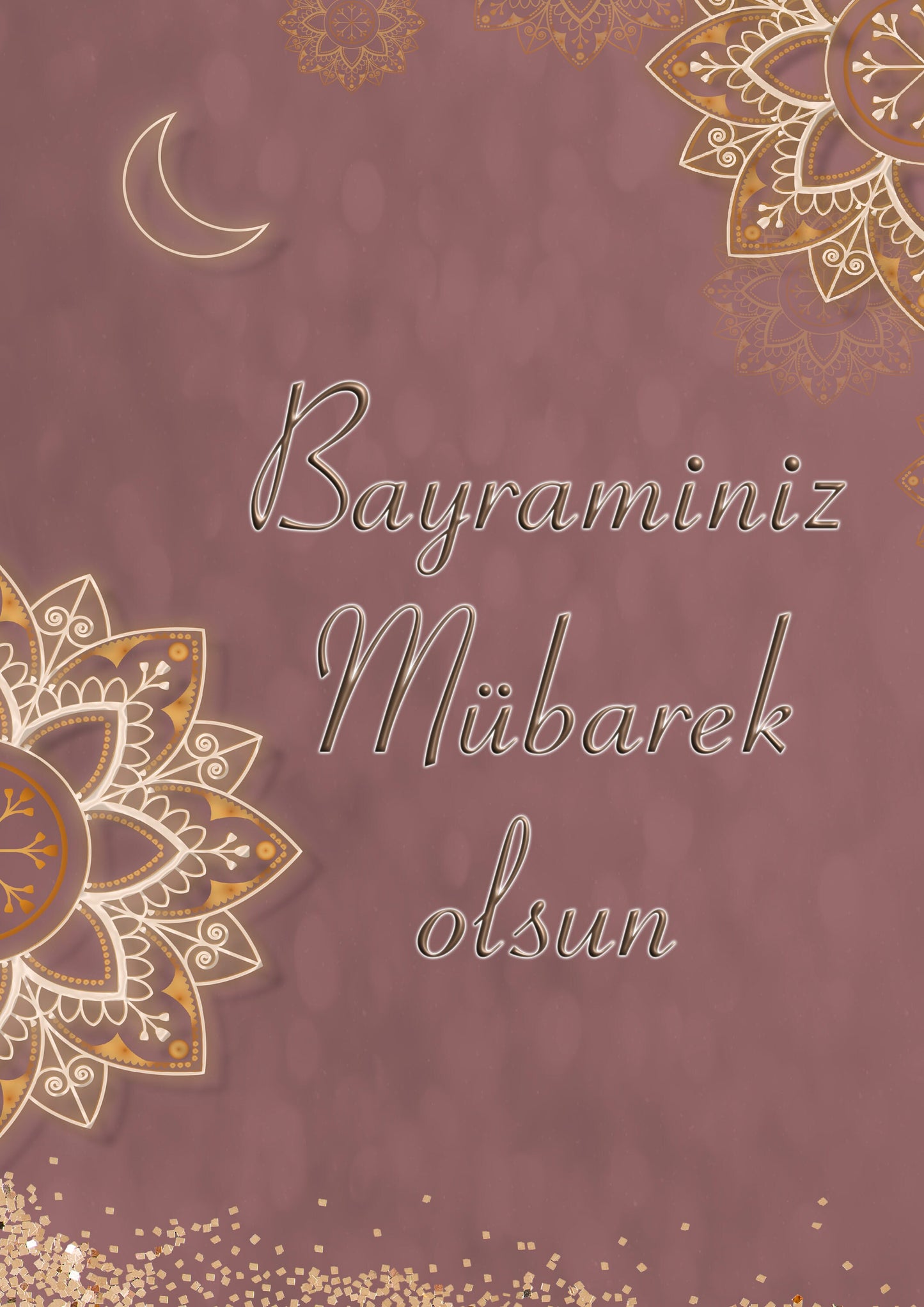 Bayraminiz Mübarek olsun, Eid Mubarak in Turkish, Islamic Decoration, Islam Print, Islam Poster Print Wall Hanging Decor A4 A3 A2