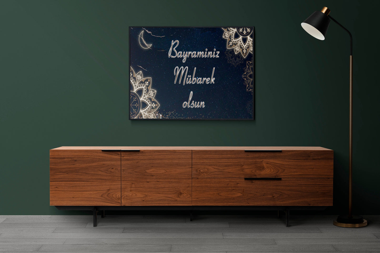 Bayraminiz Mübarek olsun, Eid Mubarak in Turkish, Islamic Decoration, Islam Print, Islam Poster Print Wall Hanging Decor A4 A3 A2