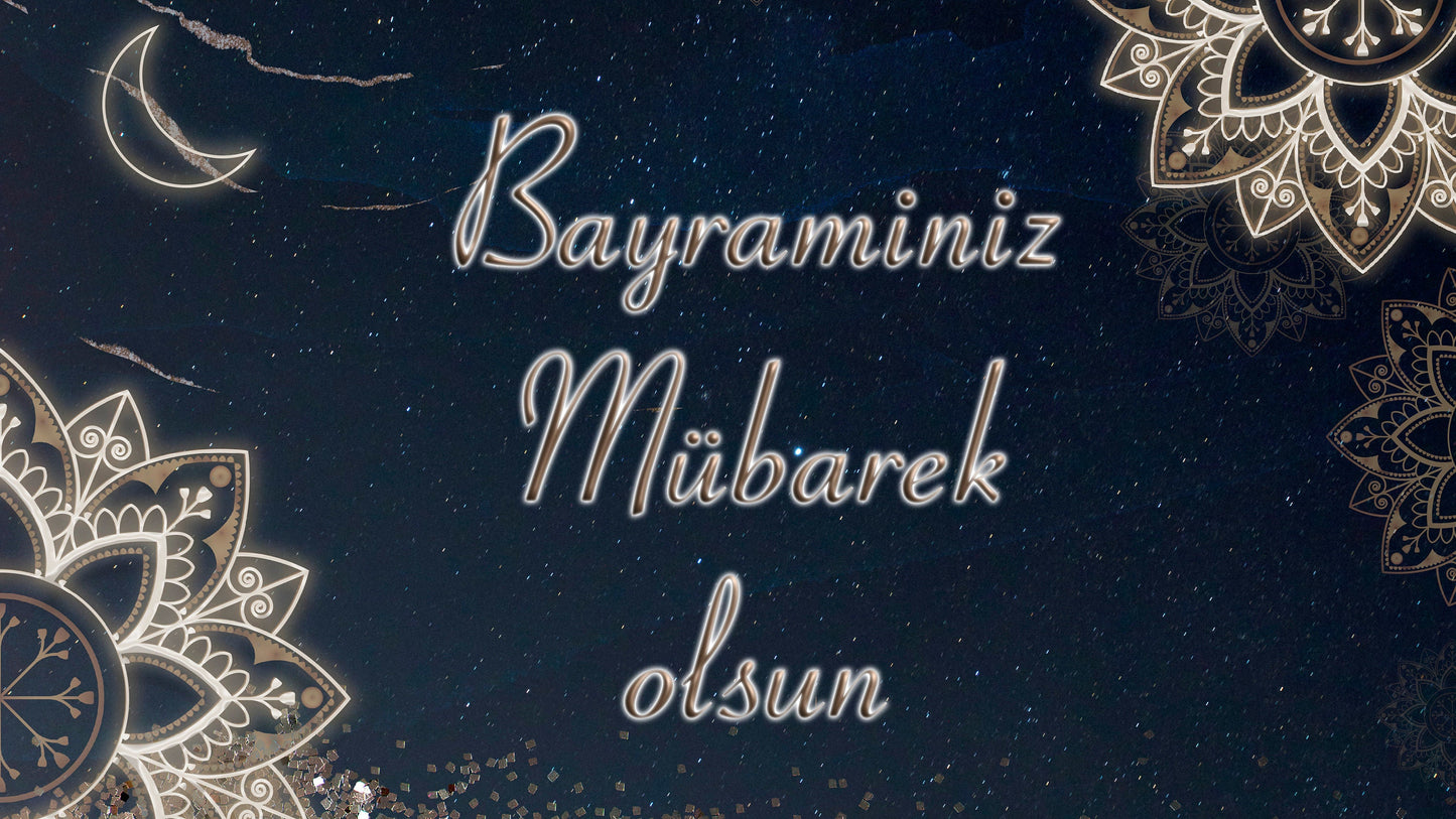 Bayraminiz Mübarek olsun, Eid Mubarak in Turkish, Islamic Decoration, Islam Print, Islam Poster Print Wall Hanging Decor A4 A3 A2