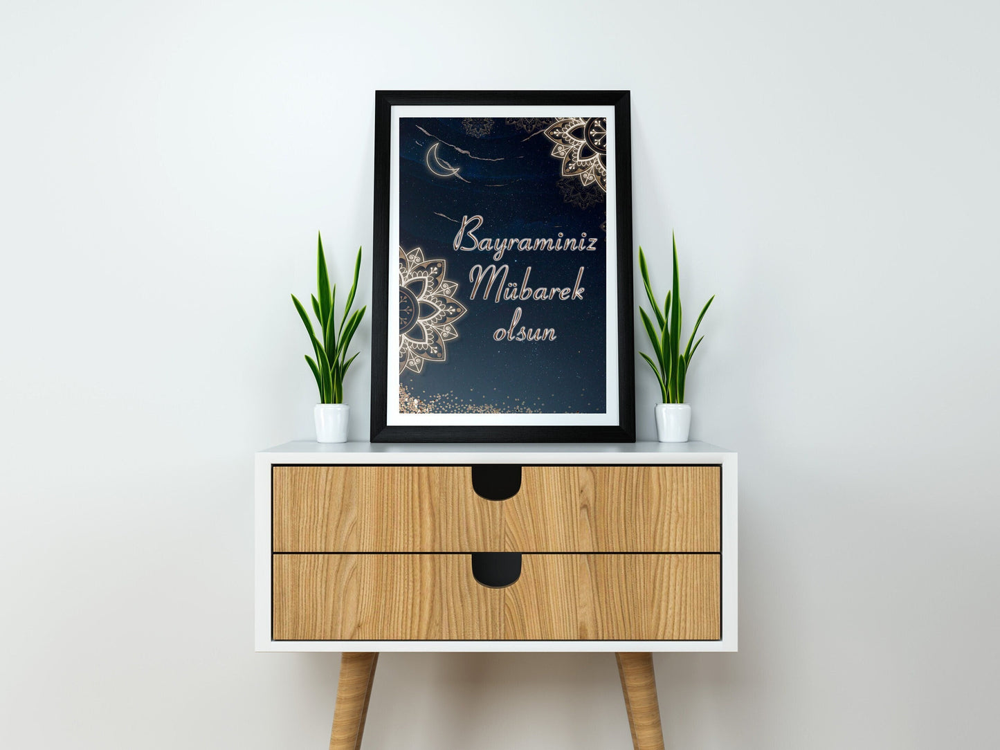 Bayraminiz Mübarek olsun, Eid Mubarak in Turkish, Islamic Decoration, Islam Print, Islam Poster Print Wall Hanging Decor A4 A3 A2