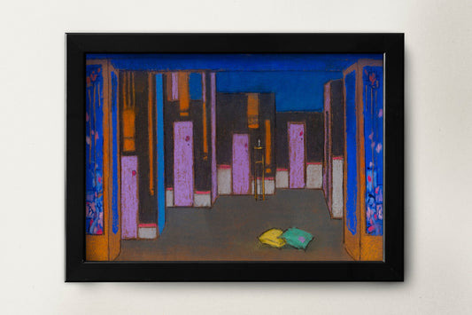 Hall with Doors by William Penhallow Henderson Painting Poster Illustration Print Wall Hanging Decor A4 A3 A2