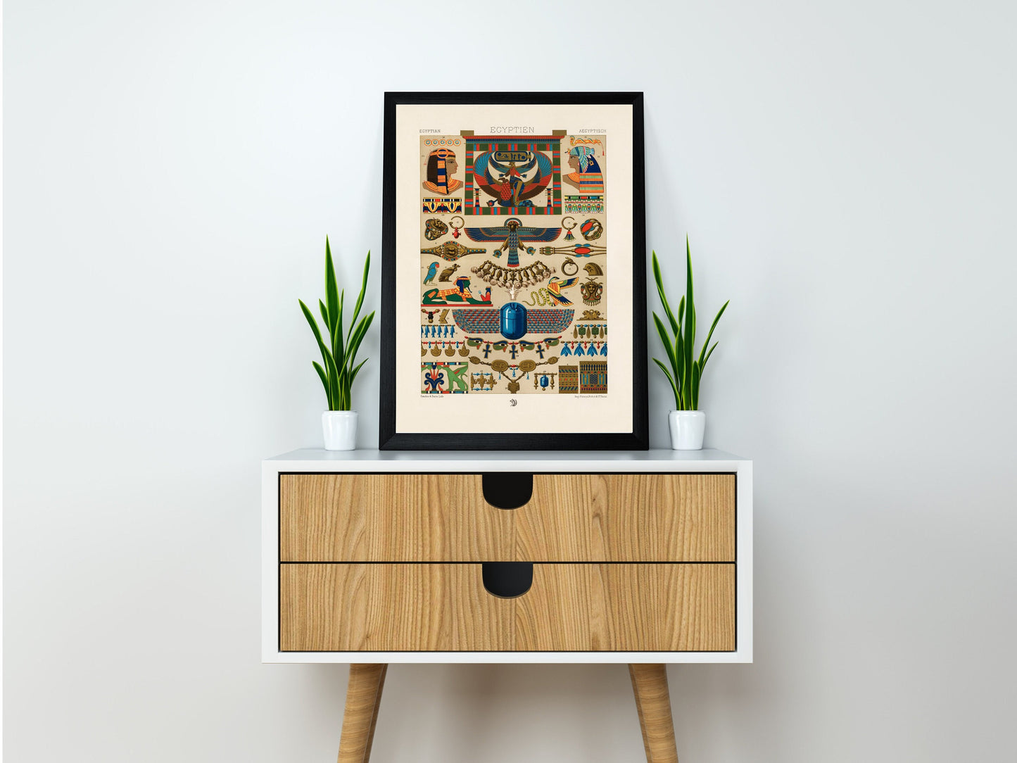 Egyptian pattern from L'ornement Polychrome by Albert Racinet Illustration Poster Print Wall Hanging Decor A4 A3 A2