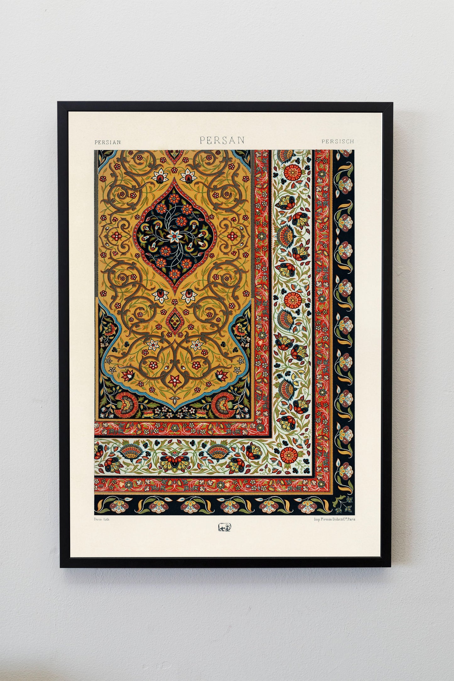 Persian pattern from L'ornement Polychrome by Albert Racinet Illustration Poster Print Wall Hanging Decor A4 A3 A2