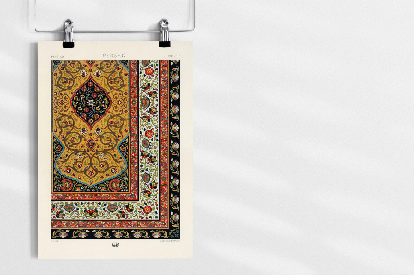 Persian pattern from L'ornement Polychrome by Albert Racinet Illustration Poster Print Wall Hanging Decor A4 A3 A2
