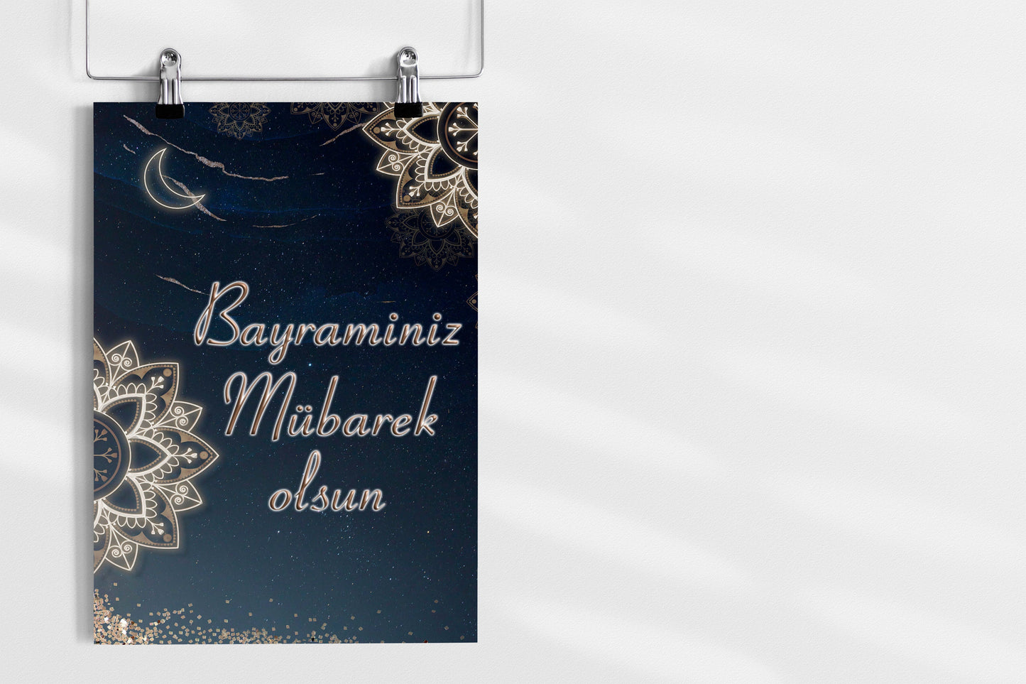 Bayraminiz Mübarek olsun, Eid Mubarak in Turkish, Islamic Decoration, Islam Print, Islam Poster Print Wall Hanging Decor A4 A3 A2