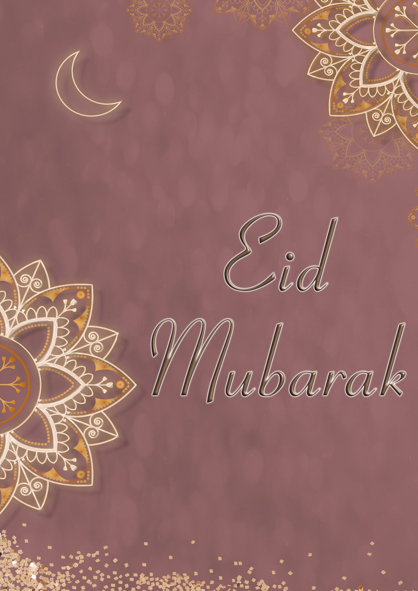 Rose Gold Islamic Art, Eid Mubarak , Islamic Decoration, Islam Print, Islam Poster, Arabic Art, Celebration Poster Print Wall Hanging Decor