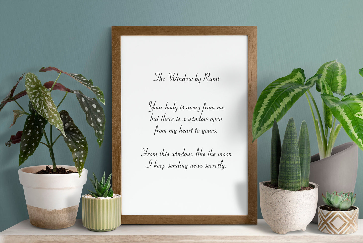 The Window by Rumi | Poem by Rumi | Rumi Quote Wall Art | Grief Quote Wall Decor | Grief Poem Wall Art | Gift for grieving friend | Rumi Art