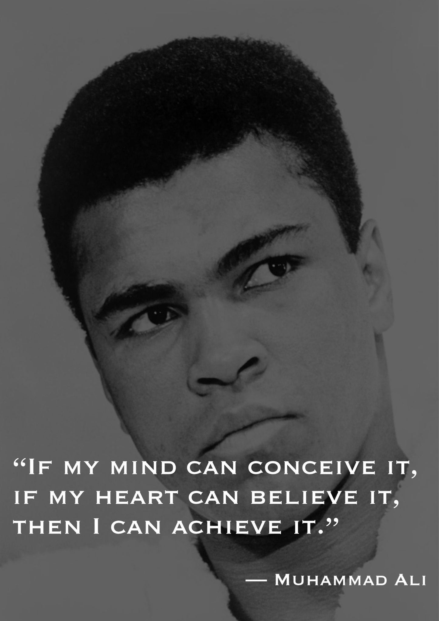 Muhammad Ali Quote Poster Print | Motivational Wall Art | Inspirational Art Prints | Muhammad Ali Wall Decor | Home Gym Wall Art | Boxing