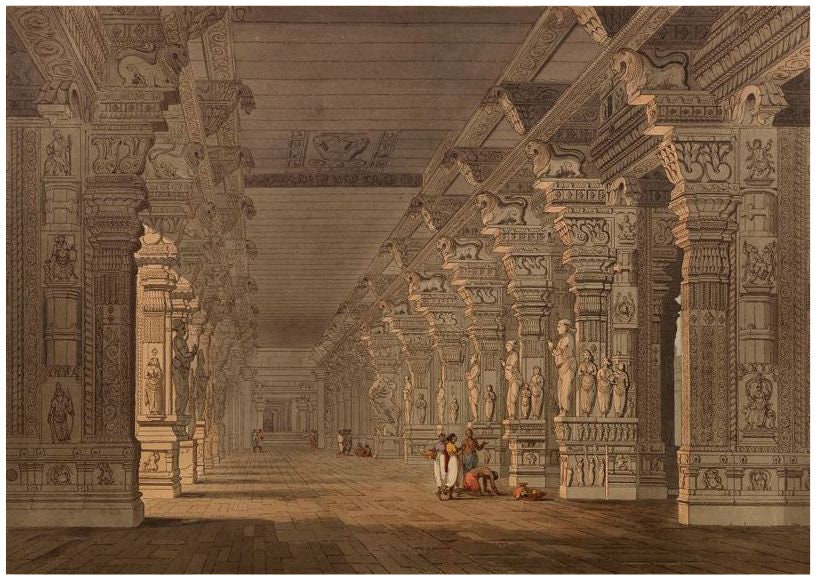 Minakshi temple at Madurai | Indian Architecture Print | Oriental Scenery India Artwork | Landscape Wall Art | Temple Art | Indian Wall Art