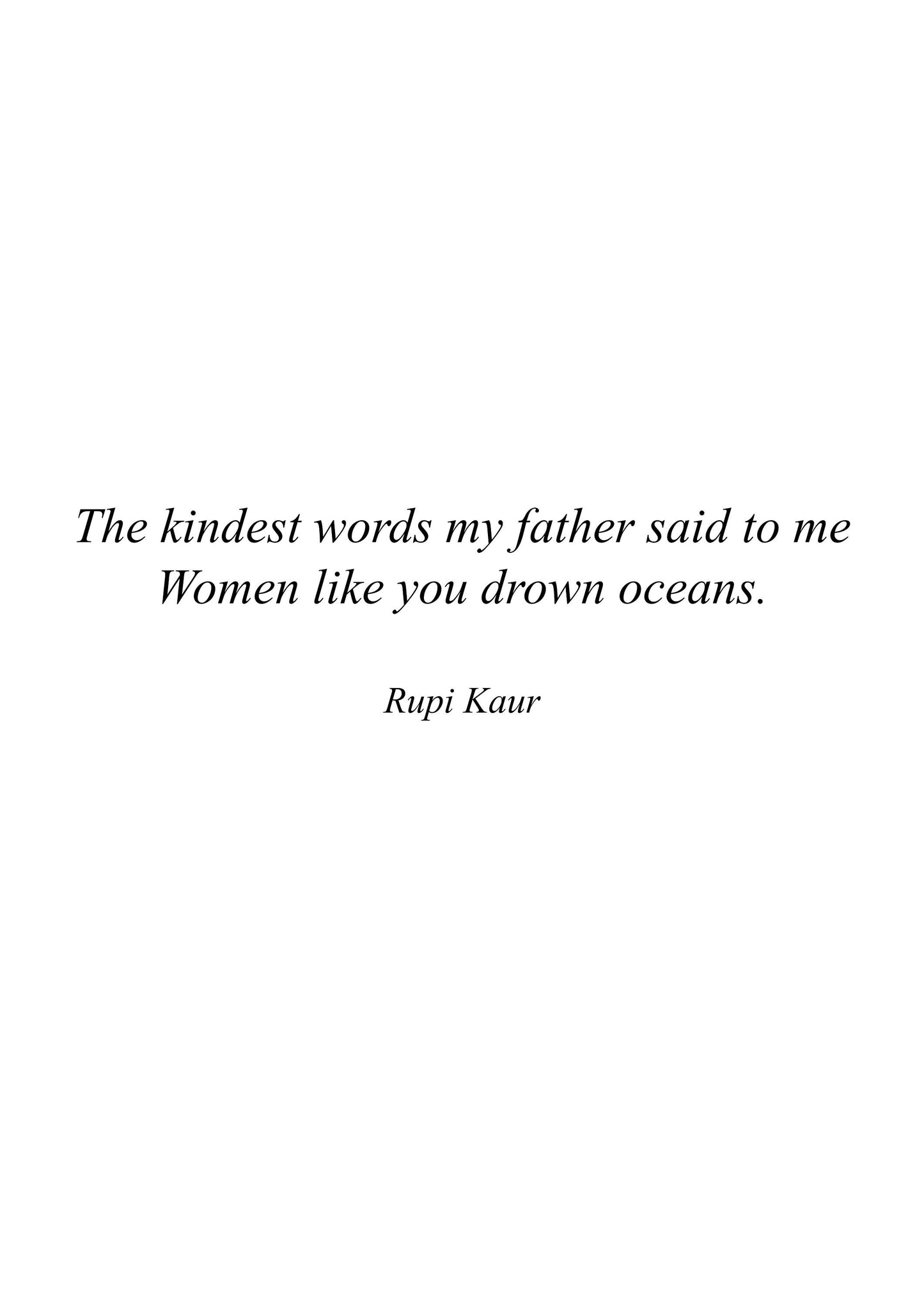 Rupi Kaur Quote Print | Rupi Kaur Poem Print | Rupi Kaur Quote Wall Art | Author Quote Wall Decor | Father Daughter Gift | Women Empowerment