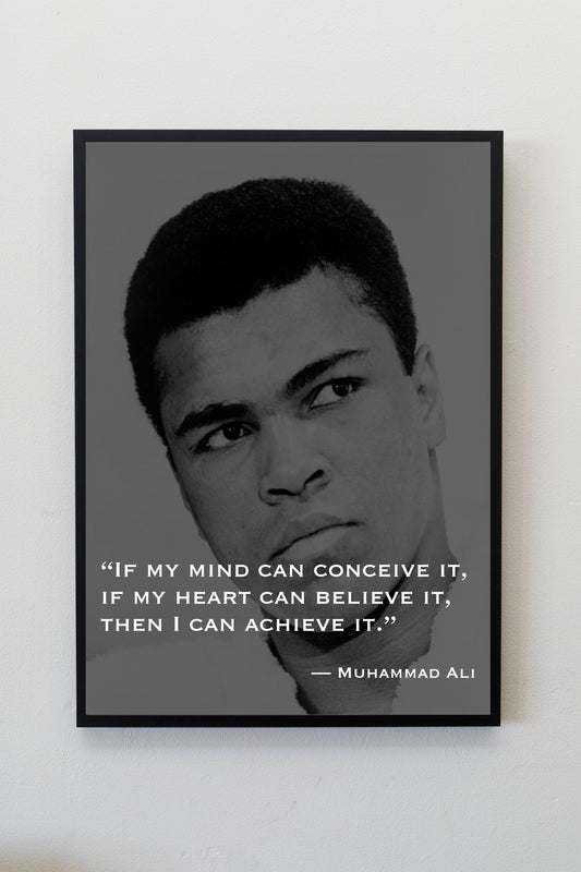 Muhammad Ali Quote Poster Print | Motivational Wall Art | Inspirational Art Prints | Muhammad Ali Wall Decor | Home Gym Wall Art | Boxing