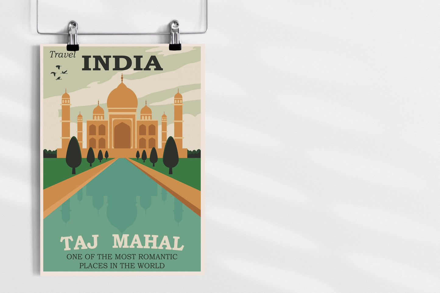 Taj Mahal Travel Poster | Taj Mahal Poster | India Travel Poster | Visit India Poster | India Travel Prints | Indian Wall Art | Indian Art