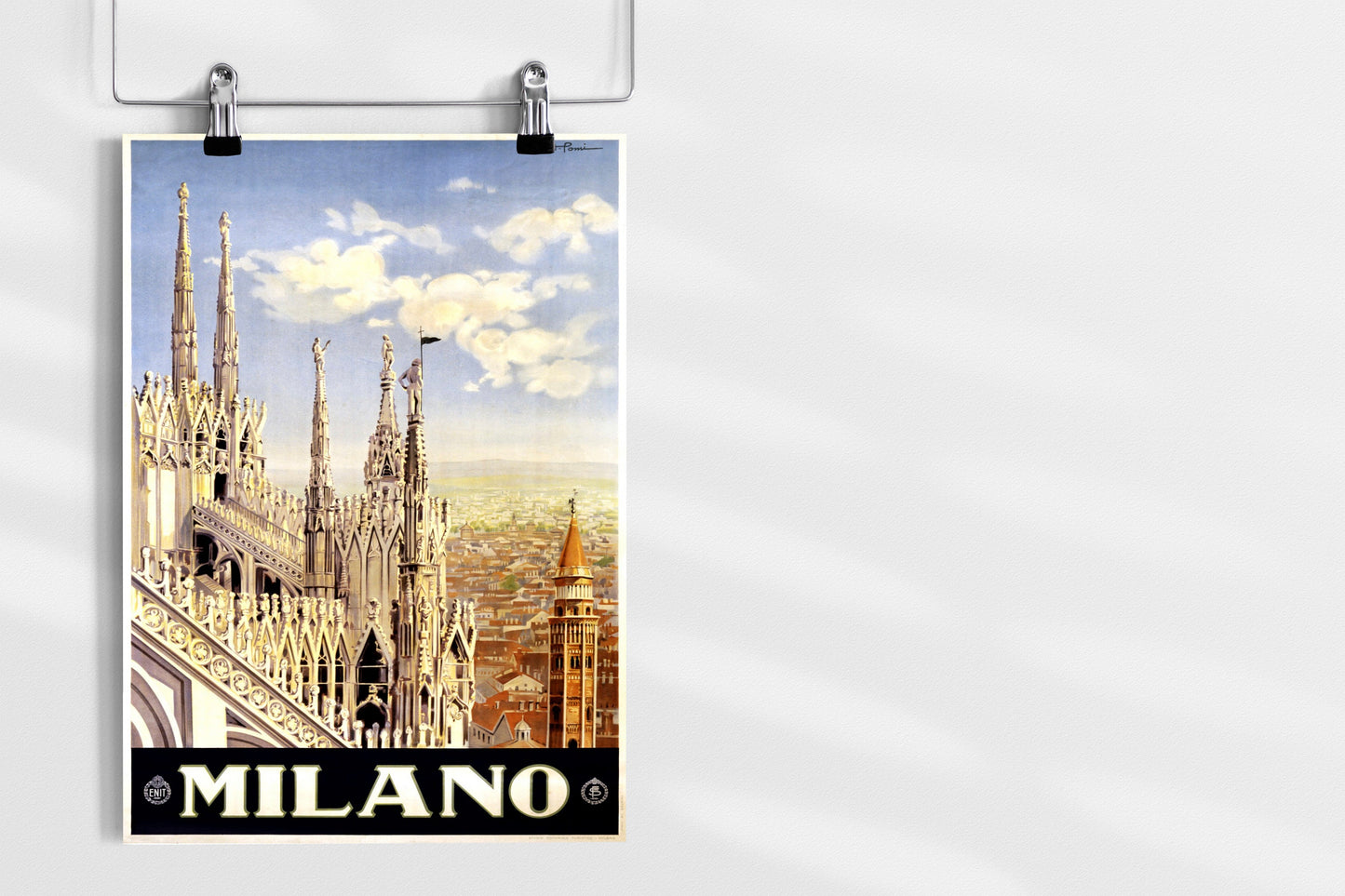 Vintage Milan Travel Poster | Milan Travel Print | Italy Travel Poster | Vintage Cathedral Art | Italy Art Print | Lombardy Poster | Milan