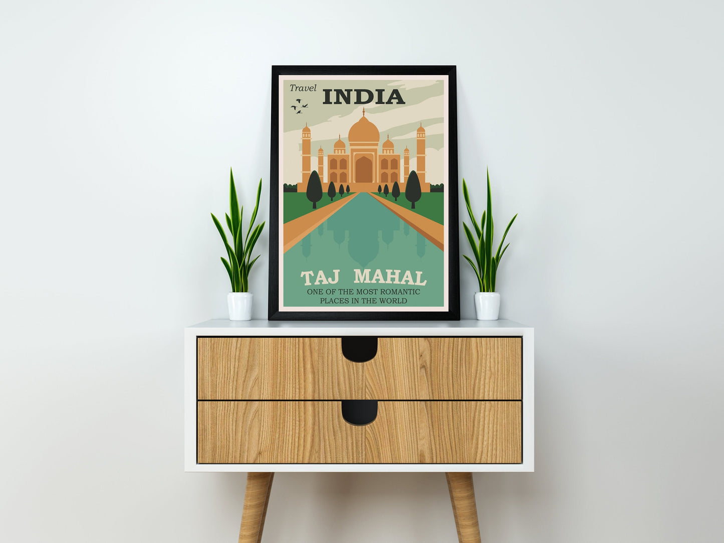 Taj Mahal Travel Poster | Taj Mahal Poster | India Travel Poster | Visit India Poster | India Travel Prints | Indian Wall Art | Indian Art