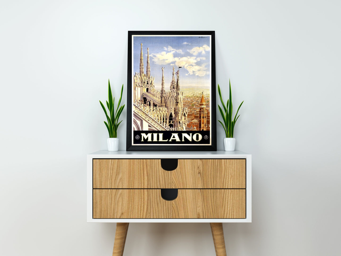 Vintage Milan Travel Poster | Milan Travel Print | Italy Travel Poster | Vintage Cathedral Art | Italy Art Print | Lombardy Poster | Milan