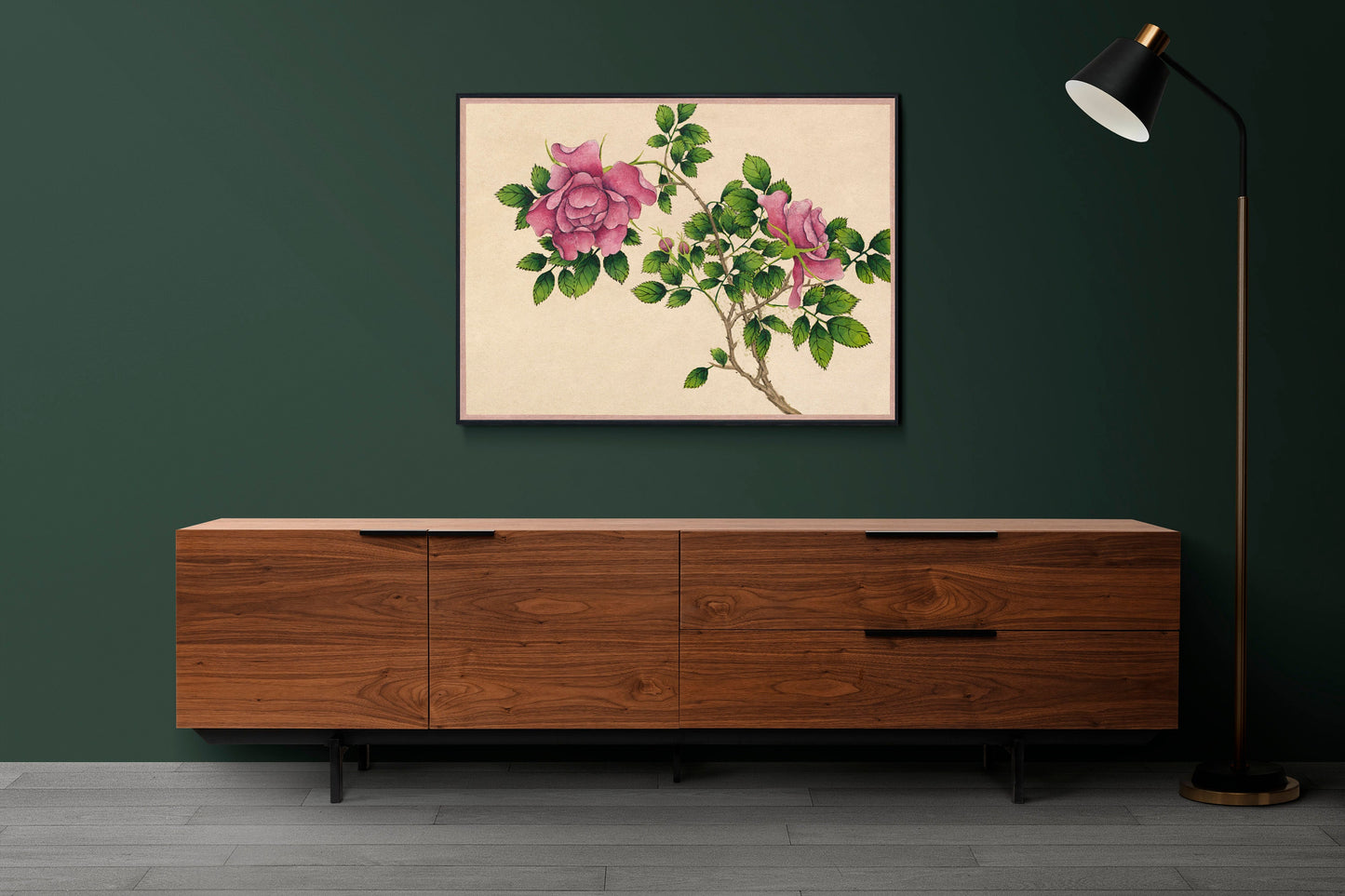 Rose by Zhang Ruoai Print | Rose Wall Art | Botanical Illustration | Chinese Wall Art | Kitchen Wall Decor | Flower Wall Art | Flower Poster