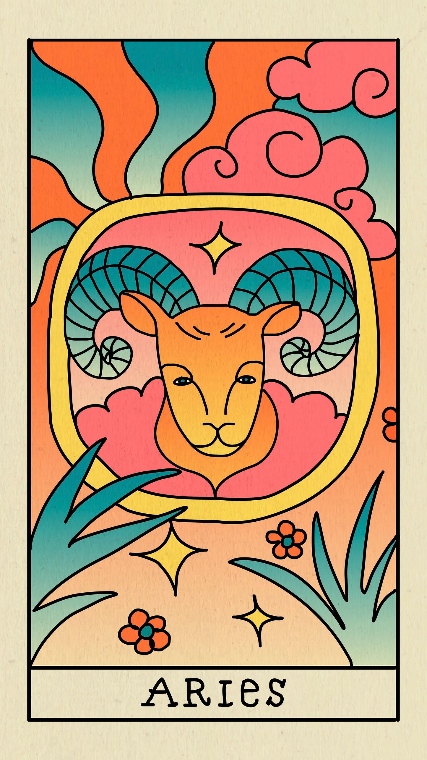 Aries Star Sign Print | Aries Astrology Gift | Aries Zodiac Sign Poster | Aries Wall Art | Aries Horoscope poster | Aries Zodiac Decor