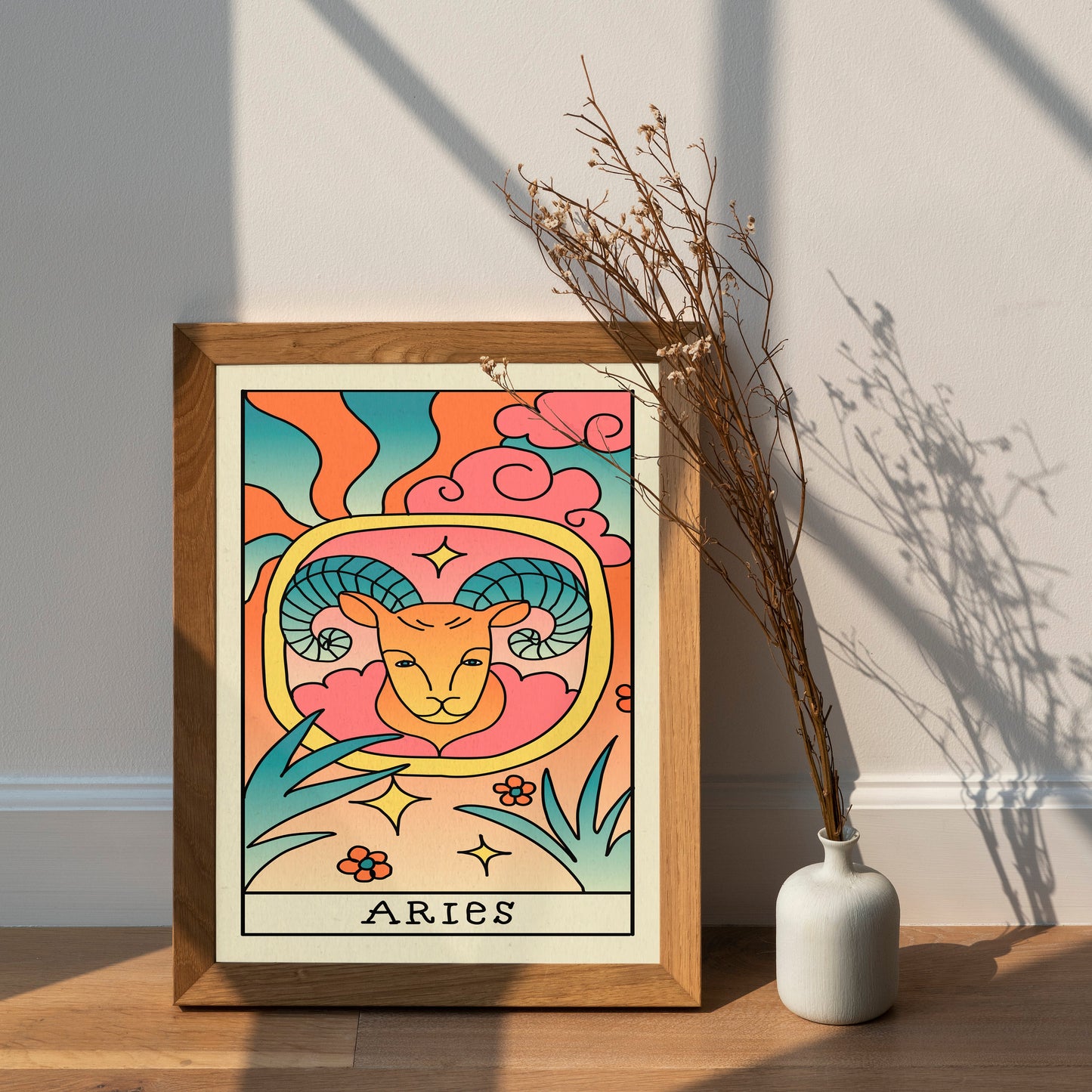 Aries Star Sign Print | Aries Astrology Gift | Aries Zodiac Sign Poster | Aries Wall Art | Aries Horoscope poster | Aries Zodiac Decor