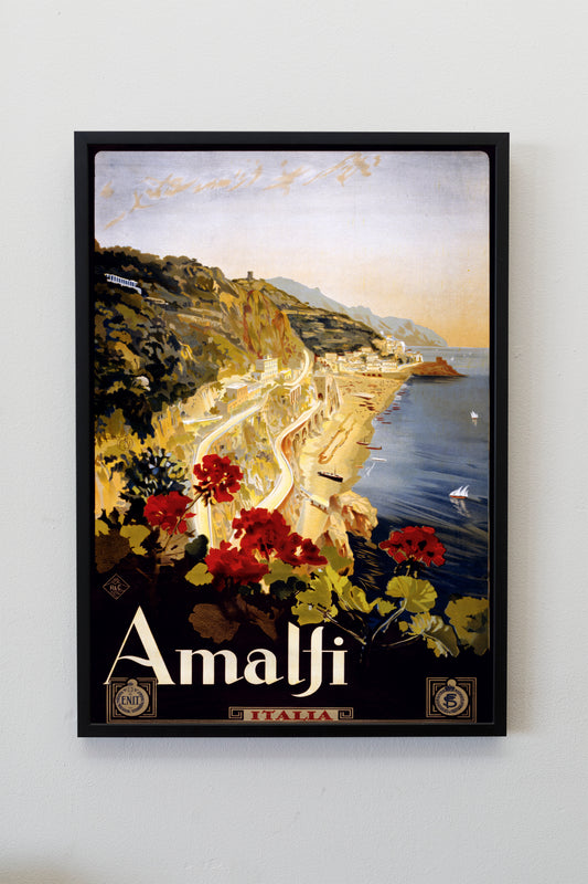 Amalfi Italy Vintage Travel Poster Print Tourism Wall Hanging Decor