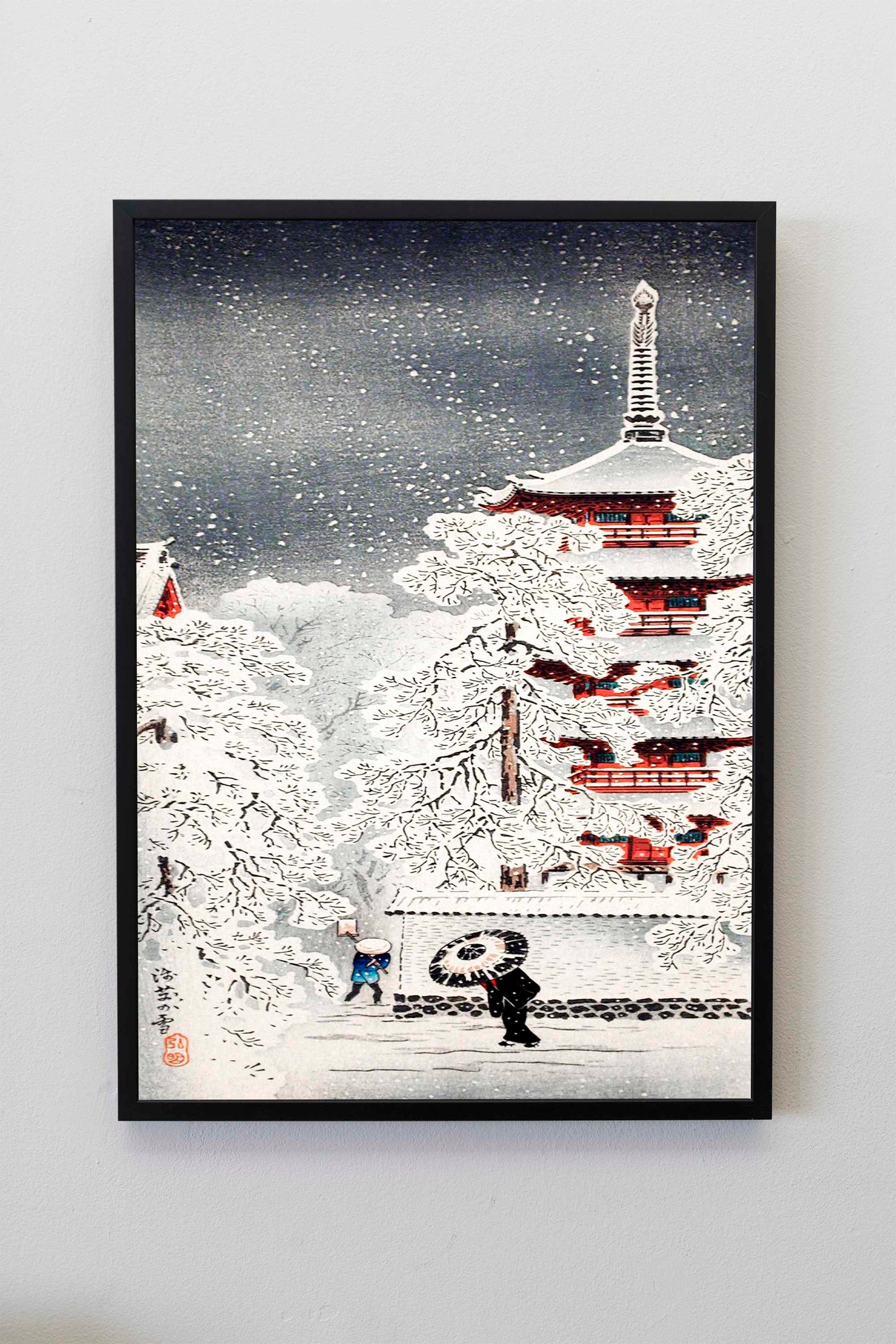 Snow at Asakusa, Yedo, Musashi Province by Hiroaki Takahashi Japanese Art Print Poster Wall Hanging Decor A4 A3 A2