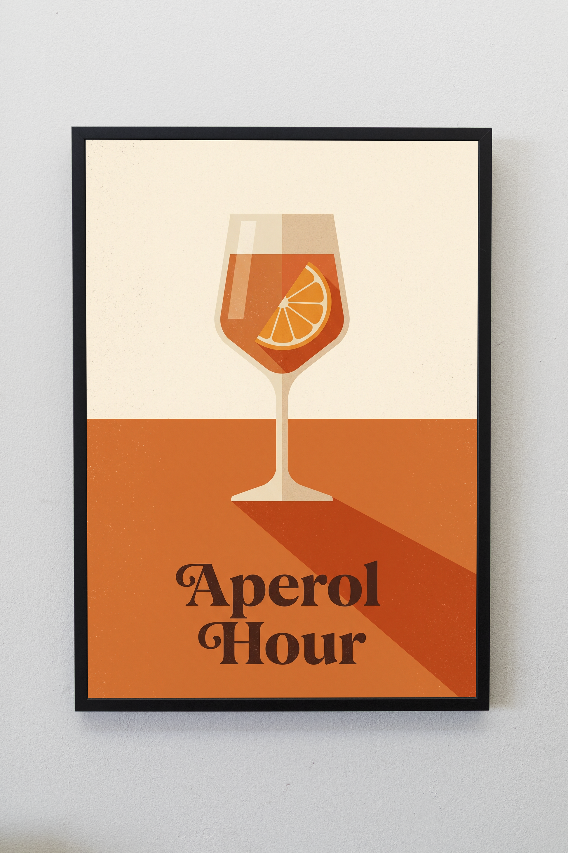 Aperol Hour print framed on a gallery wall