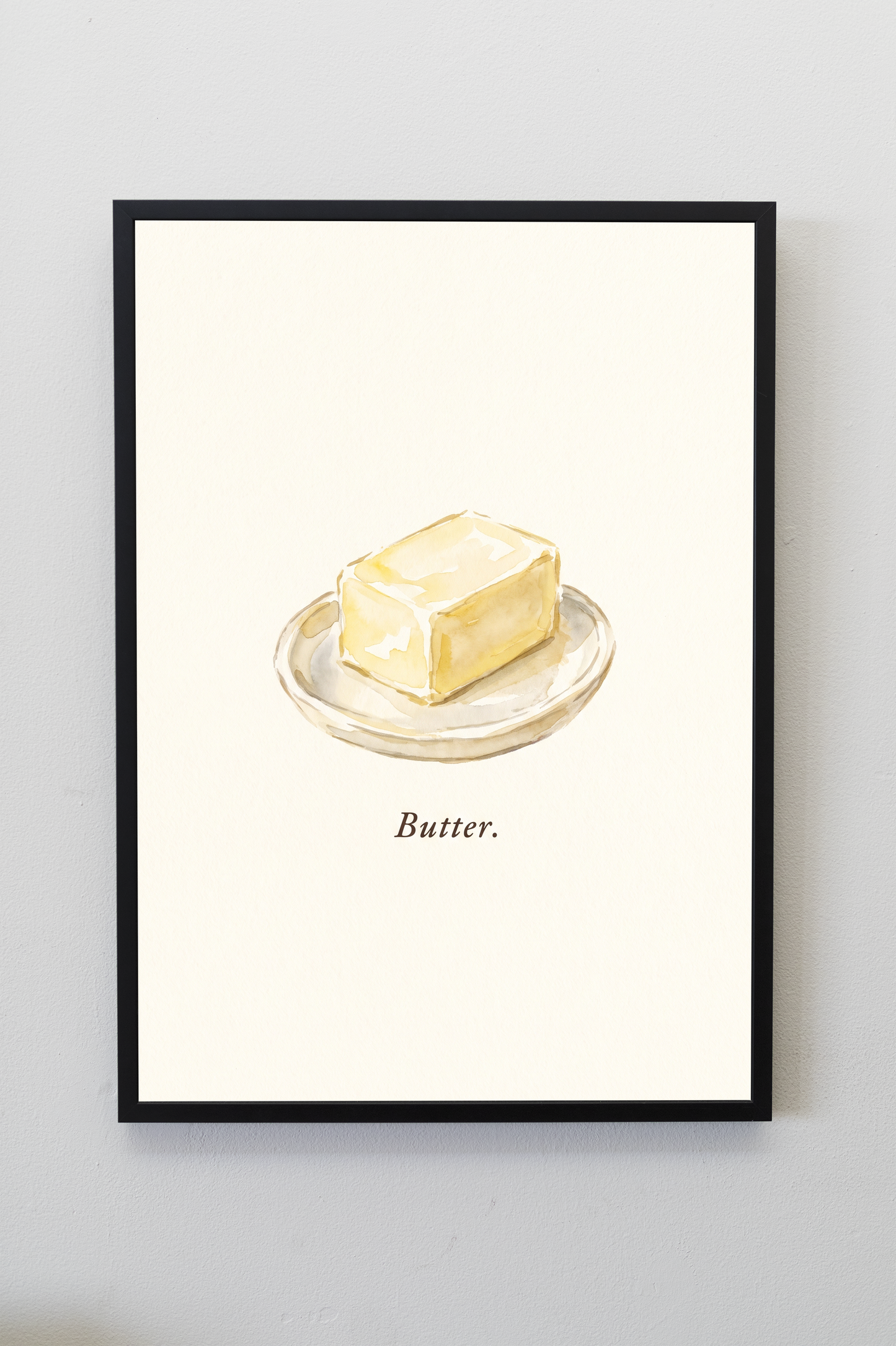 Butter kitchen print framed on a gallery wall
